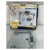 The Biggest Loser Taylor Glass Electronic Digital Scale, 400 lb Capacity, 0.2 lb Precision, Large LCD Display, Tempered Glass Platform, Home Fitness Weight Scale - Open Box