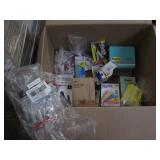 Post It notes Sharpies, pens, glove...