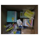 Post It notes Sharpies, pens, glove...