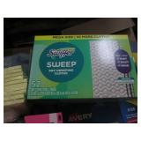 Mailing labels, chalk, Swiffer pads...