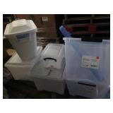 Plastic storage totes and a foam co...