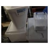 Plastic storage totes and a foam co...
