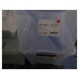 Plastic storage totes and a foam co...