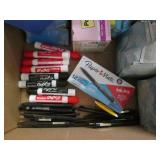 Markers, Post it notes, Kleenex pen...