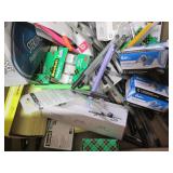 Pens, tape, postits, markers, stapl...