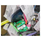 Pens, tape, postits, markers, stapl...