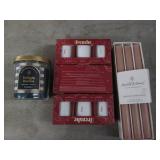 6 Unscented candles, 3 packs of moo...