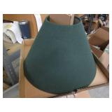 Gold lamp with green cloth shade...