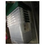 6 Medium latched storage bins with ...