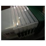 6 Medium latched storage bins with ...
