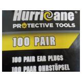 100 pair Hurricane Ear Plugs...