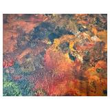 Autumn Lake Landscape by Alice P. - Oil on Canvas, Framed 30 x 42 in