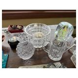 Crystal Glass Bird Figurines - 4 Pcs On Mosaic Tiles