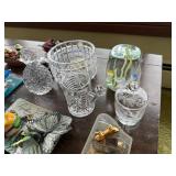 Crystal Glass Bird Figurines - 4 Pcs On Mosaic Tiles