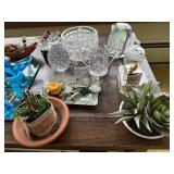 Crystal Glass Bird Figurines - 4 Pcs On Mosaic Tiles