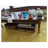 Wooden Console Table with 4 Drawers - 48 in W x 19 in D x 14 in H - table only contents not inc