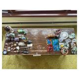 Wooden Console Table with 4 Drawers - 48 in W x 19 in D x 14 in H - table only contents not inc