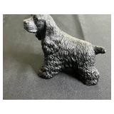 Crystal Glass Animal Figurines Collection with Black Dog, Blue Candle & Brass Candlesticks