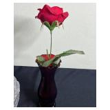 F. Carpenter 1973 Wooden Duck Decoy; Russian Nesting Dolls; Crystal Candy Jar; Vintage Glassware