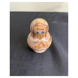 F. Carpenter 1973 Wooden Duck Decoy; Russian Nesting Dolls; Crystal Candy Jar; Vintage Glassware