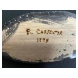 F. Carpenter 1973 Wooden Duck Decoy; Russian Nesting Dolls; Crystal Candy Jar; Vintage Glassware