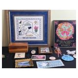 Alaska The Last Frontier Needlepoint Map - Framed Wall Art & Butterfly Print