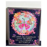 Alaska The Last Frontier Needlepoint Map - Framed Wall Art & Butterfly Print