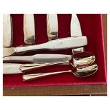 Continental Stainless Flatware Set in Wooden Box with Red Velvet Liner