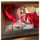 Crafts Lot Inc Cross-Stitch Kit, Yarn Needles, Sewing Kit, VTG Portable Clock & More