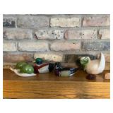 Duck Figurine Set - Mallard Drake, Green-Headed Duck & Grey Duck With Shell Bases