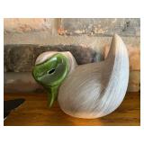 Duck Figurine Set - Mallard Drake, Green-Headed Duck & Grey Duck With Shell Bases