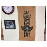 La Crosse Clock & Tribal Burlap Wall Hangings