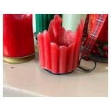 Misc VTG Decor Lot of Candles & Airguide Temperature & Humidity Dial Clock - Vintage Square Instrument