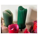 Misc VTG Decor Lot of Candles & Airguide Temperature & Humidity Dial Clock - Vintage Square Instrument