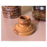 Royal Haeger USA 153 Green Glazed Leaf-Shaped Dish & Vintage Ceramic Pots