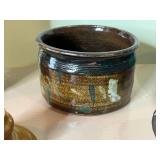 Royal Haeger USA 153 Green Glazed Leaf-Shaped Dish & Vintage Ceramic Pots