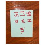 Vinyl Record Cabinet - Oak Wood, 39 in H x 17 in W x 15 in D - contents not inc