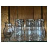 Clear Glass Beverage Jars & Pitcher Set