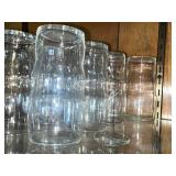 Clear Glass Beverage Jars & Pitcher Set