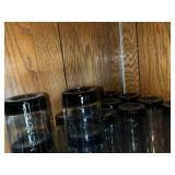 Highball Glass Tumblers with Black Lids - 12-Pack