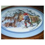 Cross-Stitch Wall Art - 3 Framed Winter Scenes (Lot of 3)