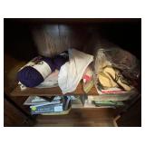 Wooden Two-Door Wardrobe Cabinet with Shelves - Craft Supplies Inside