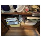 Wooden Two-Door Wardrobe Cabinet with Shelves - Craft Supplies Inside