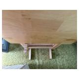 Set of Maple Butcher Block Folding TV Trays w Stand