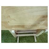 Set of Maple Butcher Block Folding TV Trays w Stand