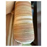 Striped Upholstered Armchair with Accent Pillow - Traditional Living Room Chair