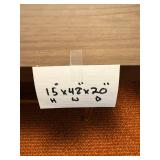 Wood Coffee Table & Round Pedestal Side Table - 15 in H x 48 in W x 20 in D