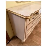Dresser with Mirror - Cream Antique-Style, 49W x 33H x 17D, 10-Drawer