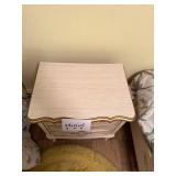 Nightstand - Vintage French Provincial Ivory & Gold Trim, 3-Drawer, 24x19x13