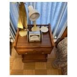 Vintage Wood Nightstand End Table - 2 Drawers, Lower Shelf Only - contents not inc